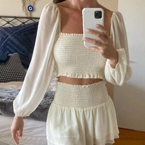 Blue Life Cream Blouse